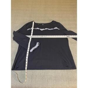 Talbots Blue Ruffle Contrast Blouse - Size XL - Cuteness!